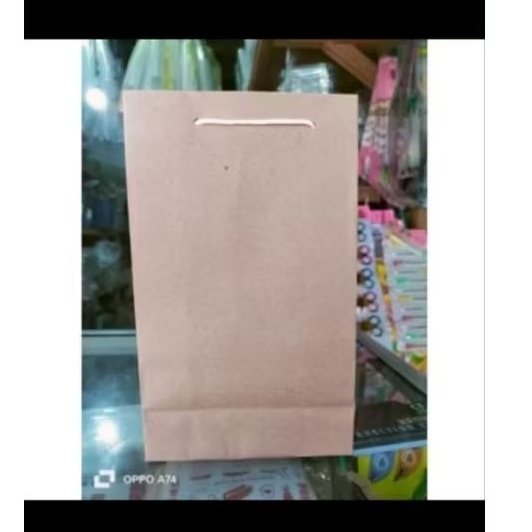 

(ISI 12 PCS) TAS KERTAS WAFER POLOS COKLAT 15x7x25 / PAPER BAG WAFER POLOS COKLAT
