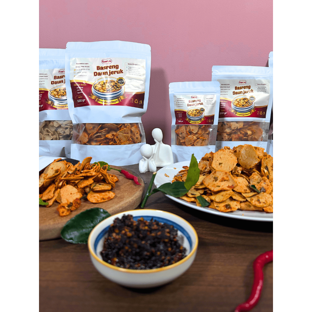 

Basreng Pipih Daun Jeruk - Mimih Gares Snack - Cemilan