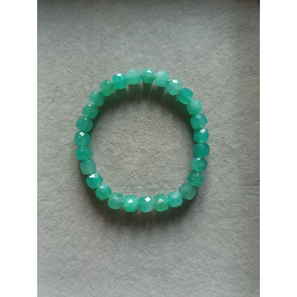 Gelang batu Amazonite faceted