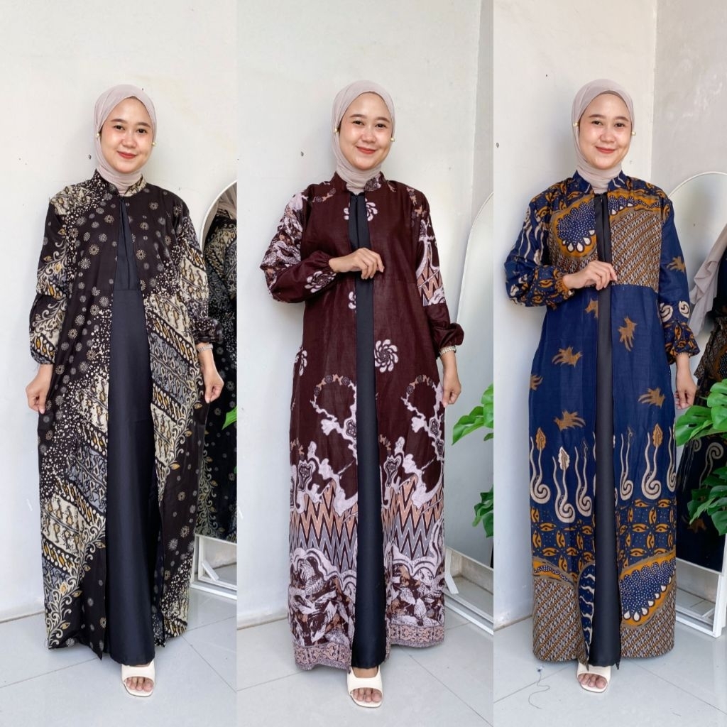 Gamis Batik Mix Moscrepe gamis batik super jumbo terbaru