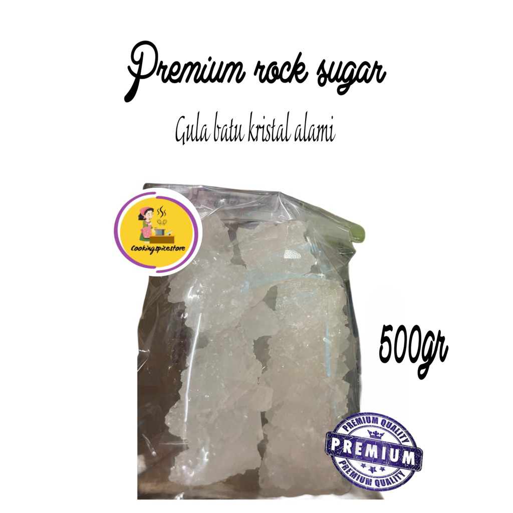 

Premium Rock Sugar Gula Batu Kristal Alami 500gr | Gula Batu Putih Besar untuk Masakan & Minuman