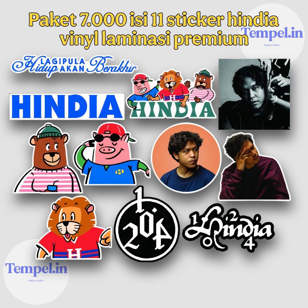 

STICKER PACK HINDIA FEAST BUNDLING ,VINYL LAMINASI GLOSY PREMIUM Anti luntur