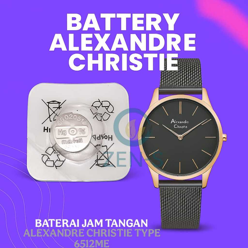 Baterai Battery Batu Jam Tangan Alexandre Christie Asli Model 6512ME 6512 ME Original untuk Alexandr
