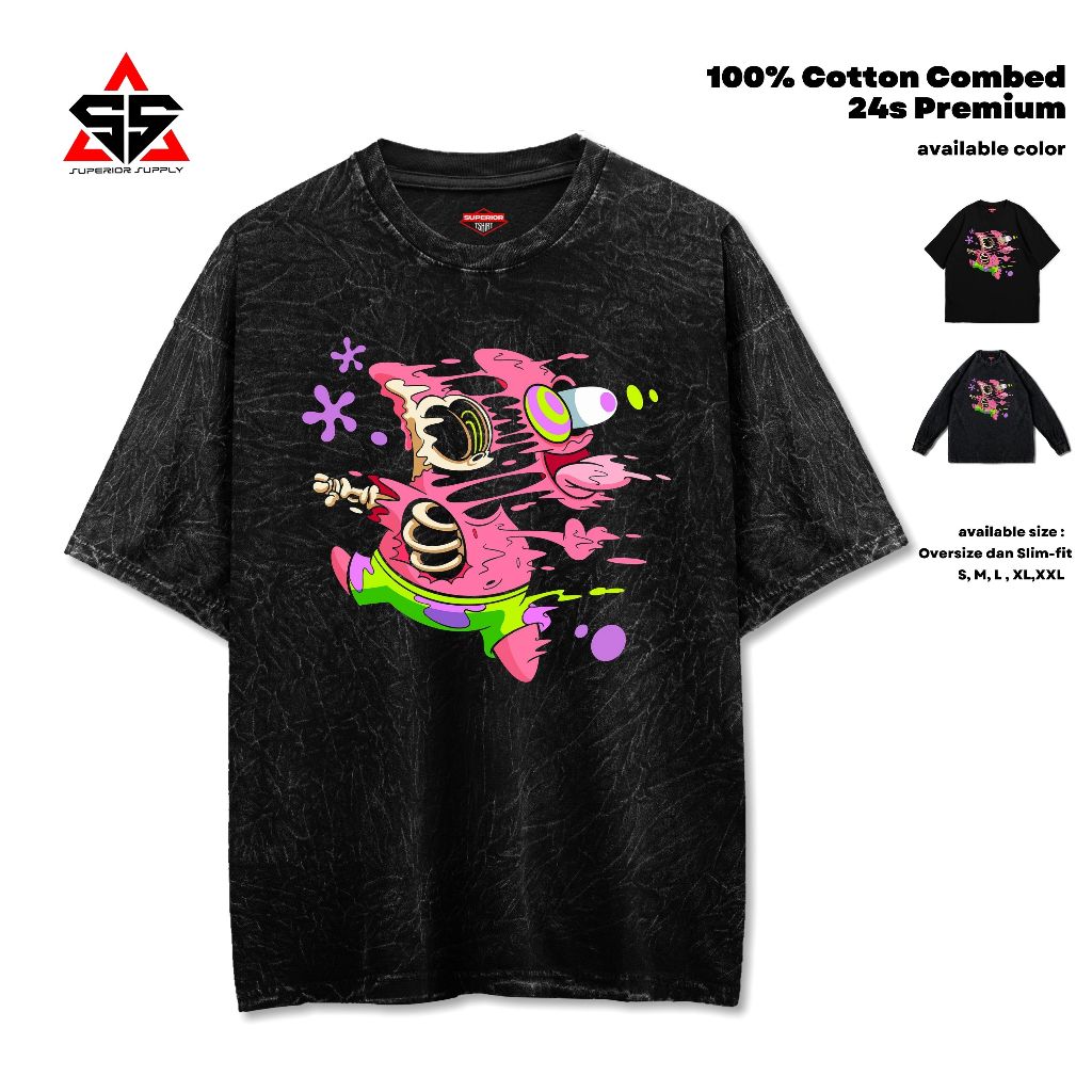 SUPERIOR Kaos PATRICK STAR Oversized washed tshirt longsleeve slimfit sandwash unisex PATRICK-2