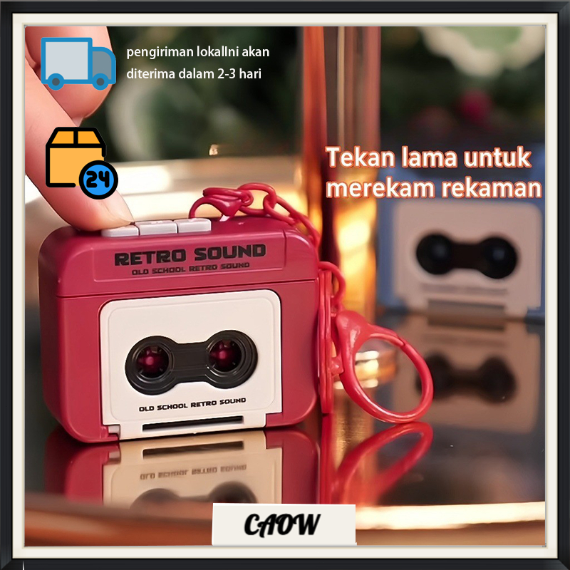 CAOW Gantungan, Gantungan Mini Mesin Rekam Suara, Barang Aneh & Menarik, Bisa Rekam Video dan Suara,