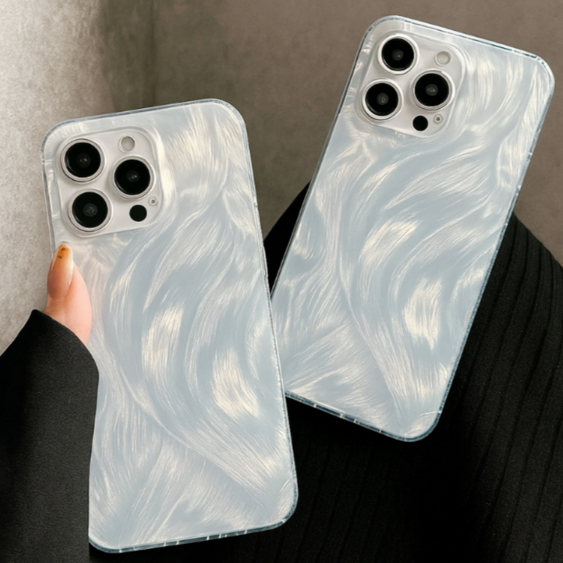 Casehing - New HOLOGRAM HARD CASE FEATHER SHIMMERING SILVER BRUSH IPHONE X XS MAX XR 11 12 13 14 15 