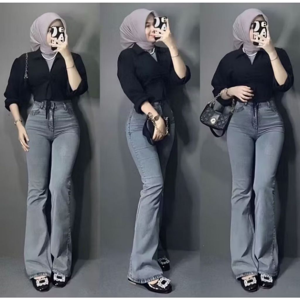 RBN_Fashion16-CELANA CUTBRAY JEANS WANITA HIGHWAIST RETRO WHISKER ABU_ABU//Celana Jeans Cutbray Abu 