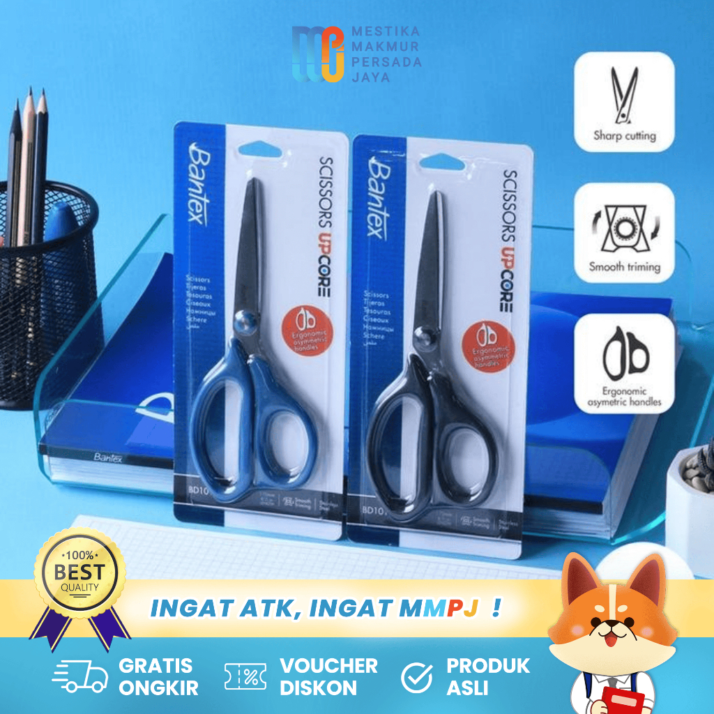 

Bantex Gunting Serbaguna Pegangan Ergonomis Pisau Baja - 170 mm Blue BD1010