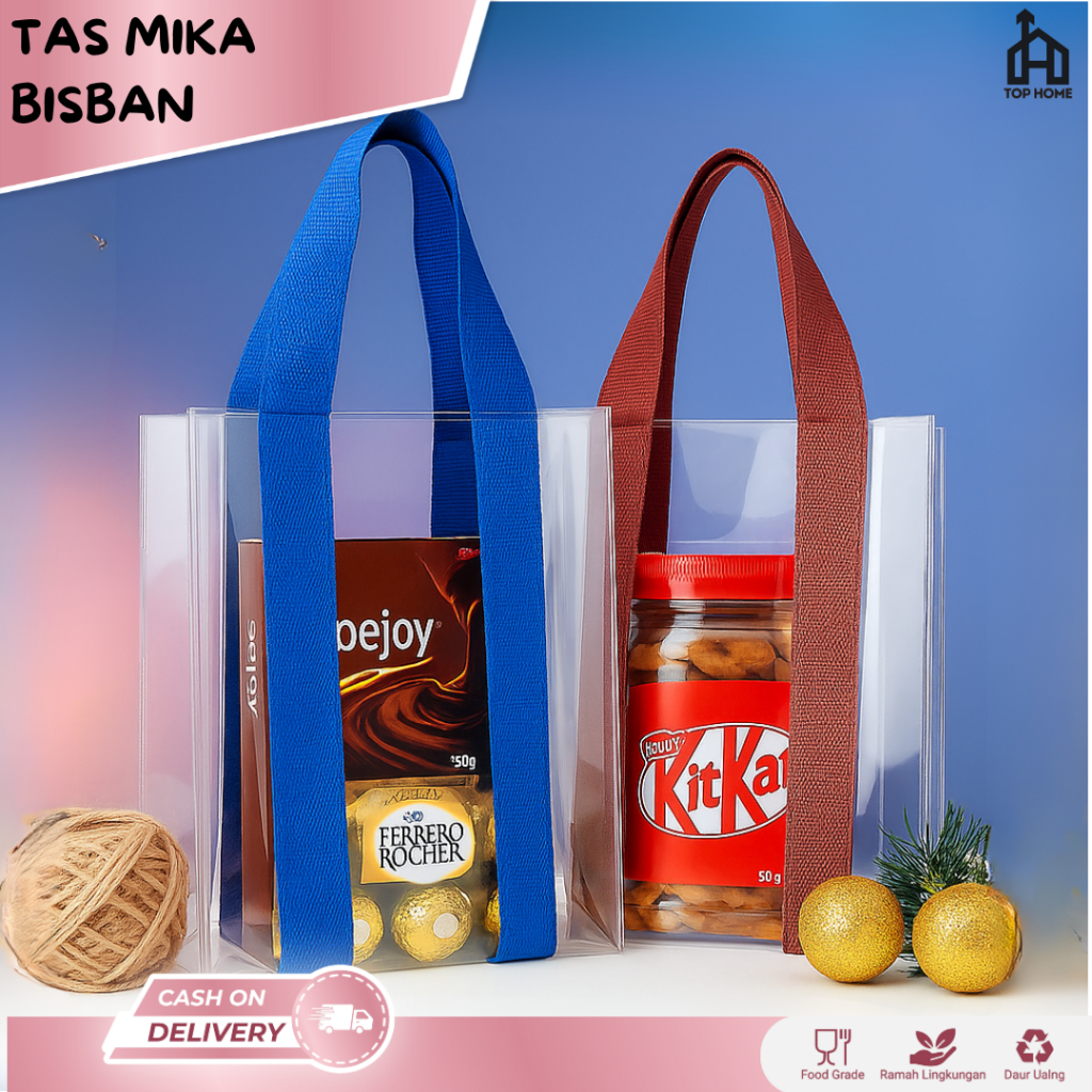 

Pvc Tote Bag Tas Mika Transparan Goodie Bag Hampers Souvenir Ulang Tahun Snack Bening Polos Bisban