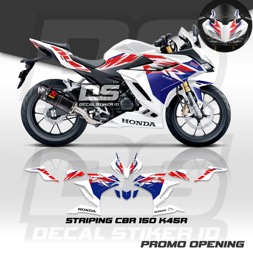 stiker cbr150r K45r fireblade anniversary, striping cbr 150 K45r terbaru
