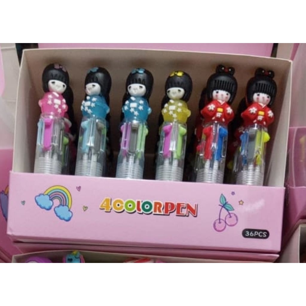 

Pulpen Kaktus Pen 4 Warna Pendek 1Box 36pcs || Cactus Pen Color || Dinosaurus Pen Warna