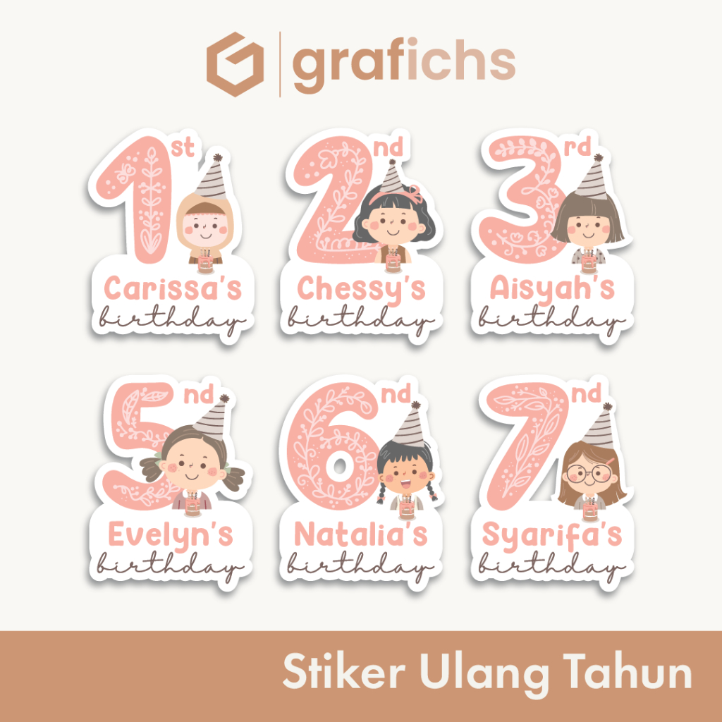 

[20 pcs] Stiker Ulang Tahun Birthday GISH01-10 by Grafichs