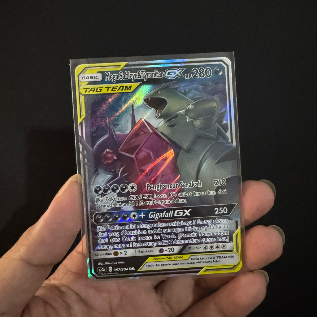 Mega Sableye Tyranitar GX RR Ac3b 097/204 (ID) - Kartu pokemon TCG