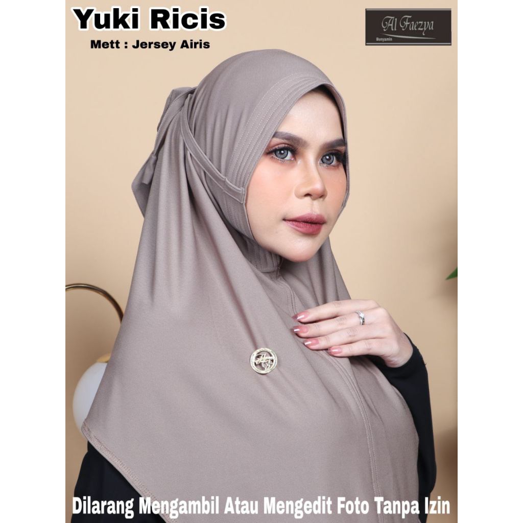 Hijab Instan Yuki Ricis Bahan Jersey Airis Al Faezya || Bergo Tali Pita Ricis
