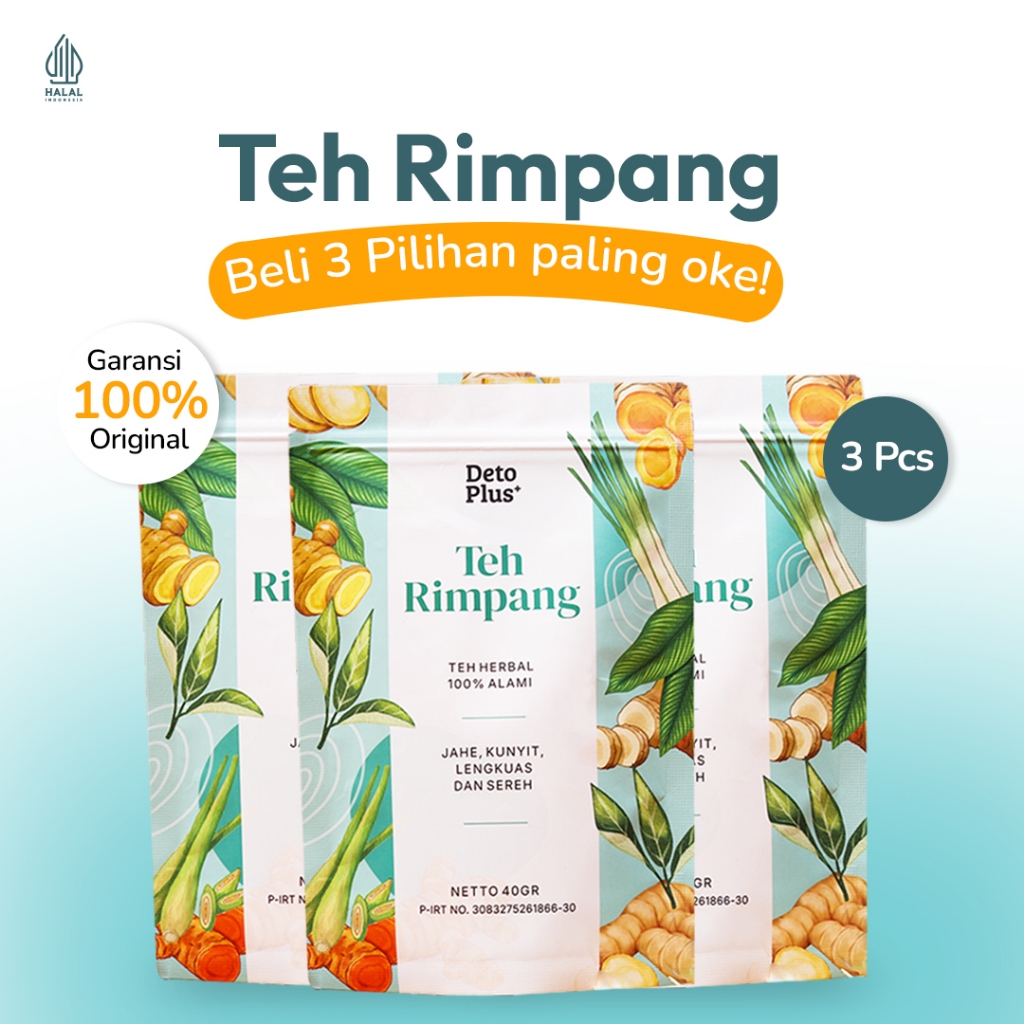 

[JSR] 3 Teh Rimpang Detoplus - Teh Celup Instan Rempah Alami Jahe Kunyit Lengkuas Sereh - Halal & Original