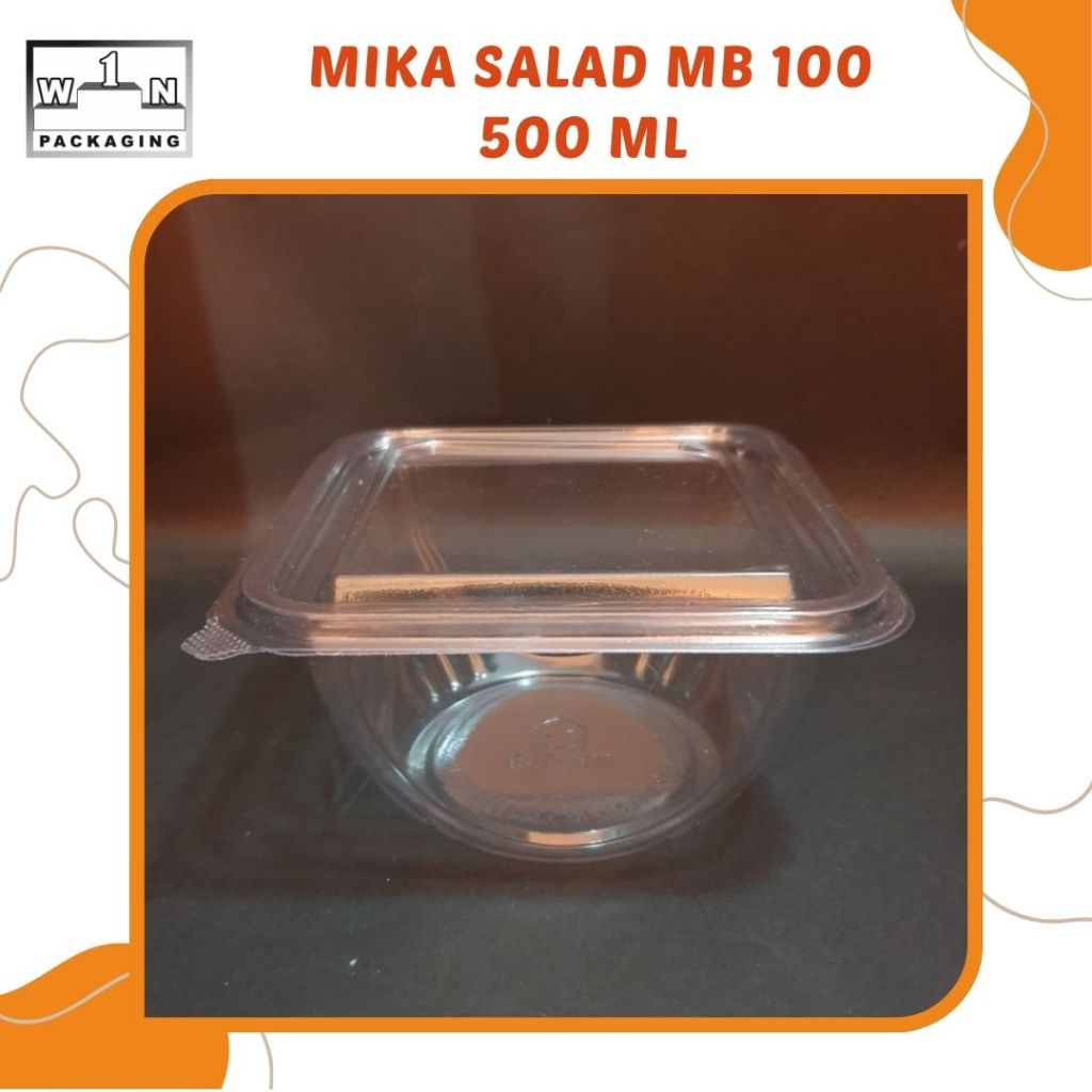 Mika Salad 300ml | 400ml | 500ml – Wadah Plastik Mika Bening Food Grade