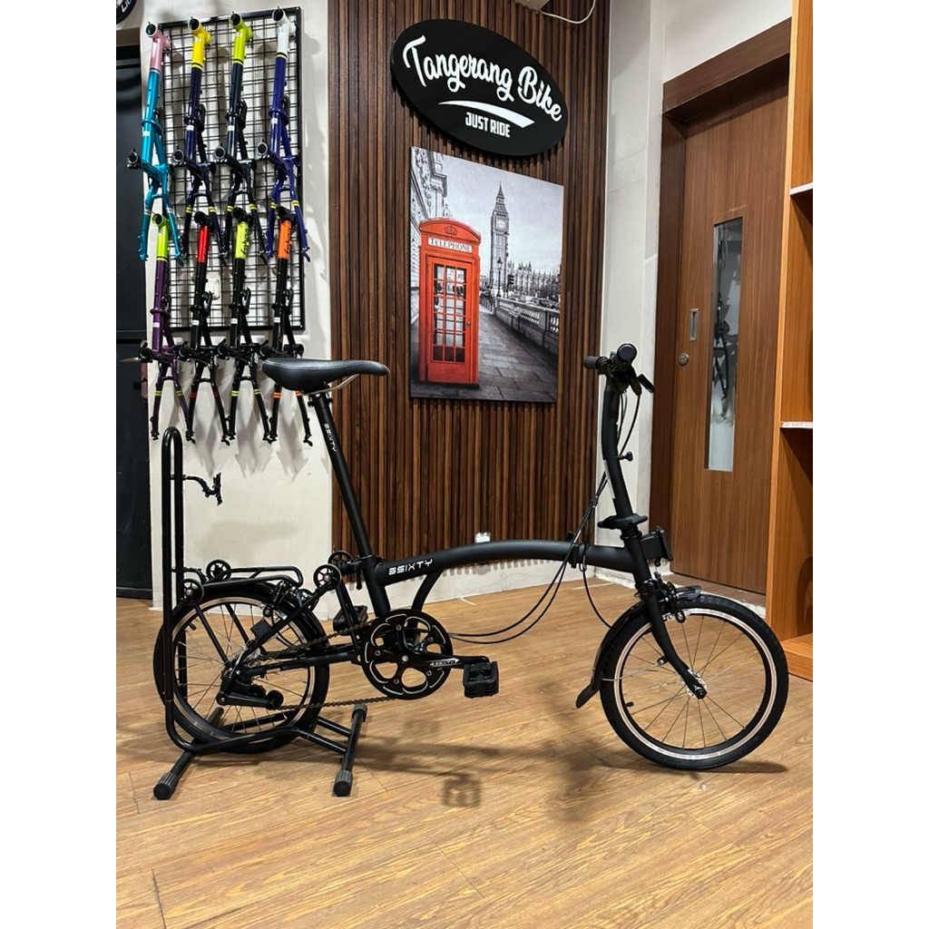 Sepeda Lipat 3Sixty 3 Speed Black Mamba 16 Inchi Folding Bike