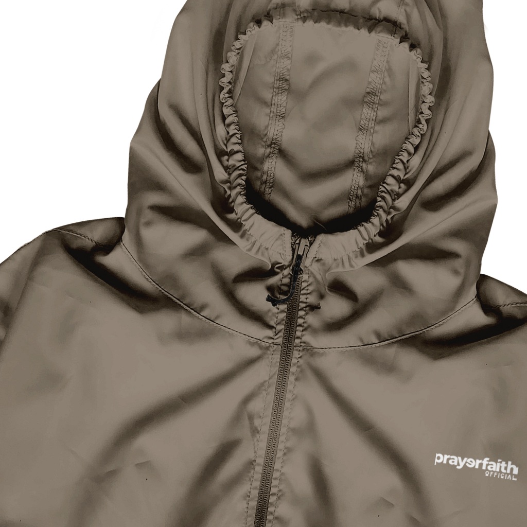 OFFICIAL PRAYERFAITH - JACKET PARASUT PRIA WATERPROOF HOODIE JUMBO OUTDOOR KEREN