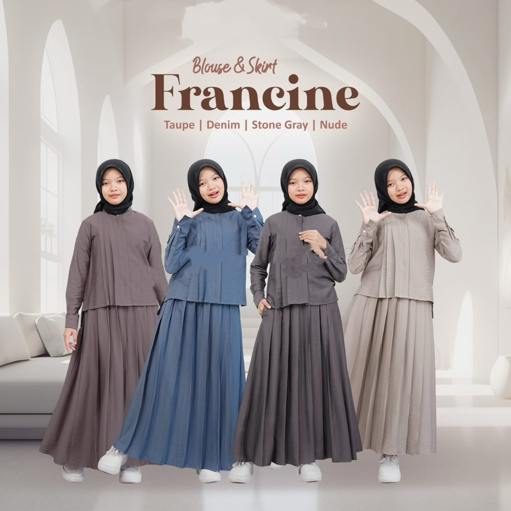 1Setel Pakean Idul Fitri Pakaian Muslim Kid Setcell 1 Stel Baju Celana Stelan Perempuan Umur 6-10Th 