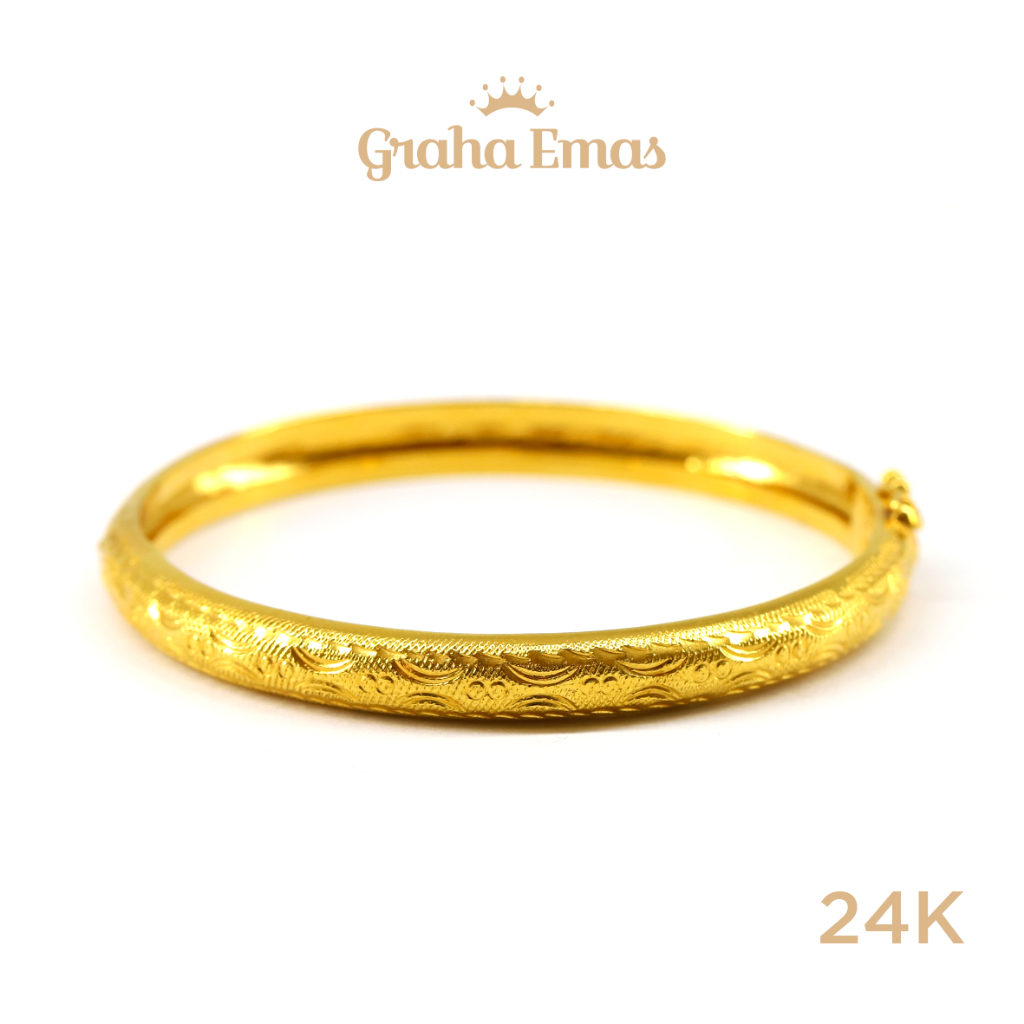 Graha Emas Bangle Emas Kuning 24K - Yellow Gold Bangle Model 24ct [ 00EX ]