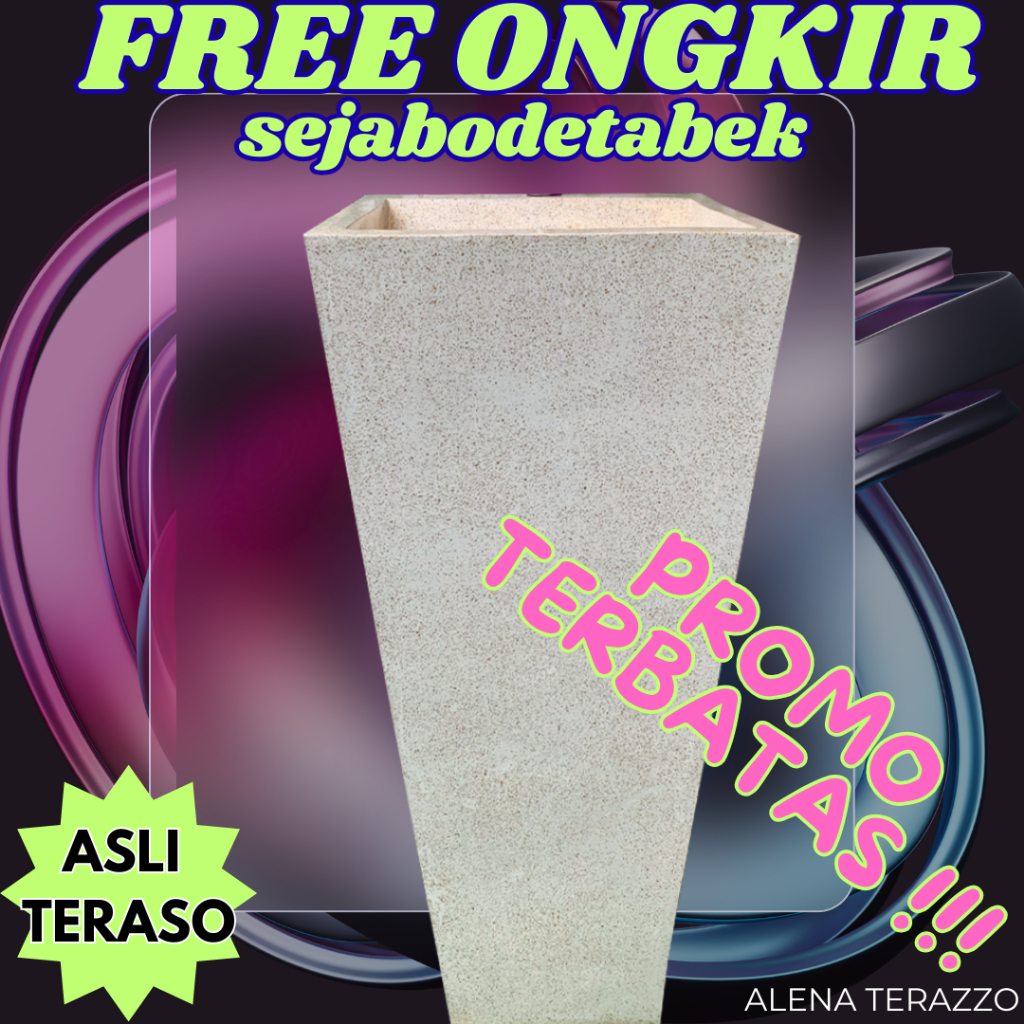 ALENA TERAZZO WASTAFEL CUCI TANGAN TERRAZZO KERAMIK MARMER BATU ALAM UNIK MODEL PEDESTAL FREE ONGKIR