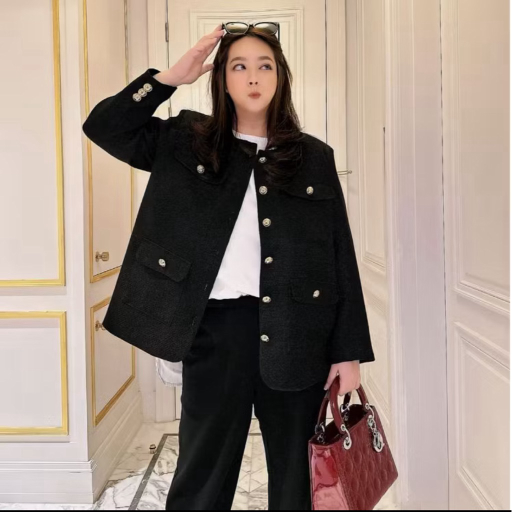 Blazer wanita Korean Style no buttonscarves benang jarum ria miranda