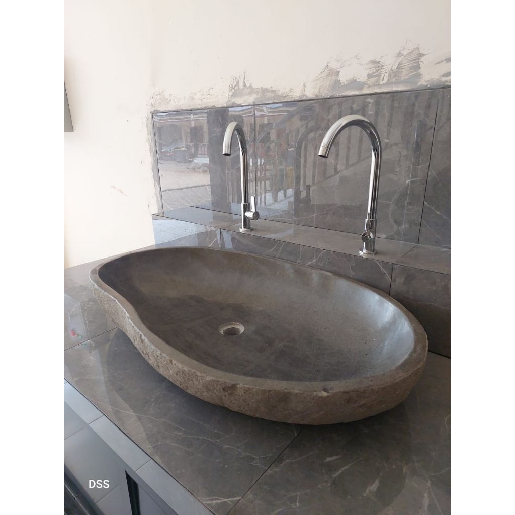 washtafel river stone model lesung/batu kali/wastafel panjang