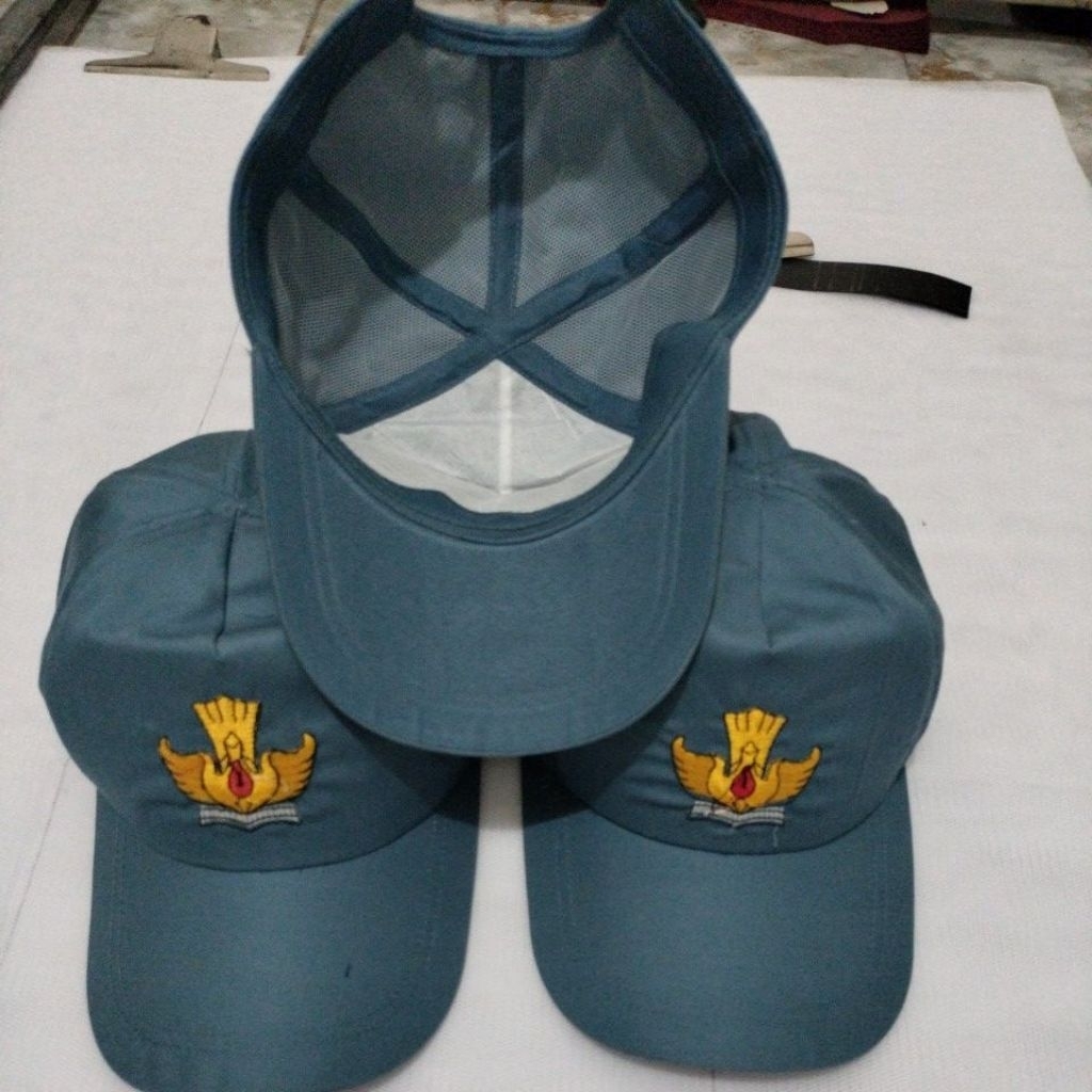 topi sekolah SMA/SMK bordir kain amerikan drill