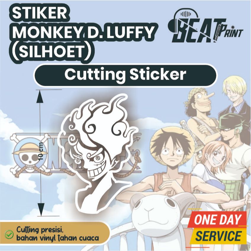 Stiker Anime Luffy One Piece – Cutting Sticker Waterproof Vinyl Premium Helm & Motor | Beat Print
