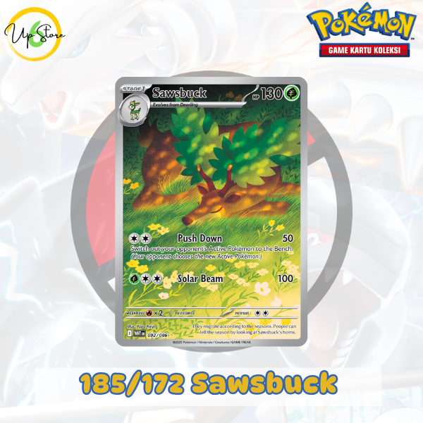 Sawsbuck (AR) - 185/172 - Hitam & Putih - Kartu Pokemon Indonesia