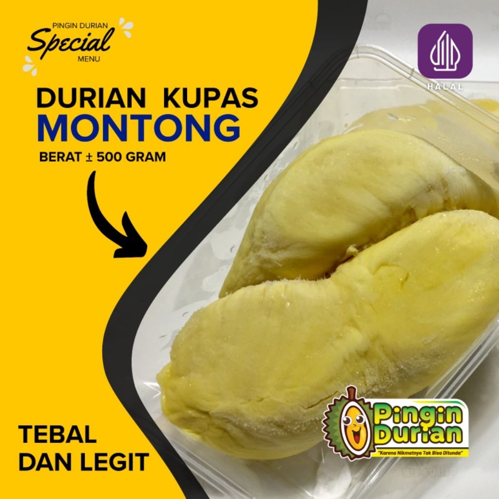 

Durian kupas monthong / Durian monthong 500 gr/ Durian frozen