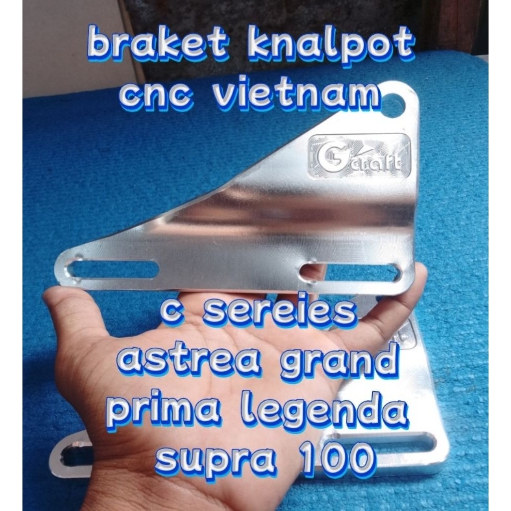 Braket pangkon CNC Dudukan Knalpot Almunium Motor C series astrea grand prima legenda supra 100 Made