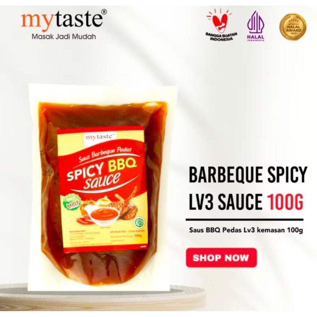 

SAUCE MY TASTE BBQ 100Gr BARBEQUE SPICY LEVEL 3/SAUS BABEQUE PEDAS LEVEL