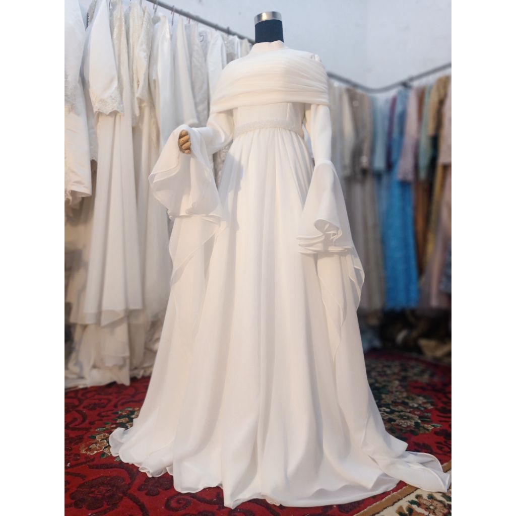 wedding dress wedding dress muslimah wedding dress simple baju akad baju nikah gaun putih gaun akad 