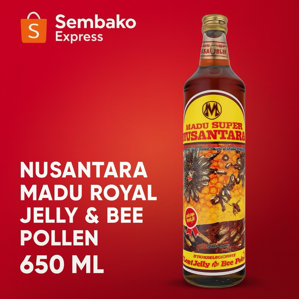 

Nusantara Madu Royal Jelly & Bee Pollen 650 ml – Madu Super untuk Daya Tahan Tubuh
