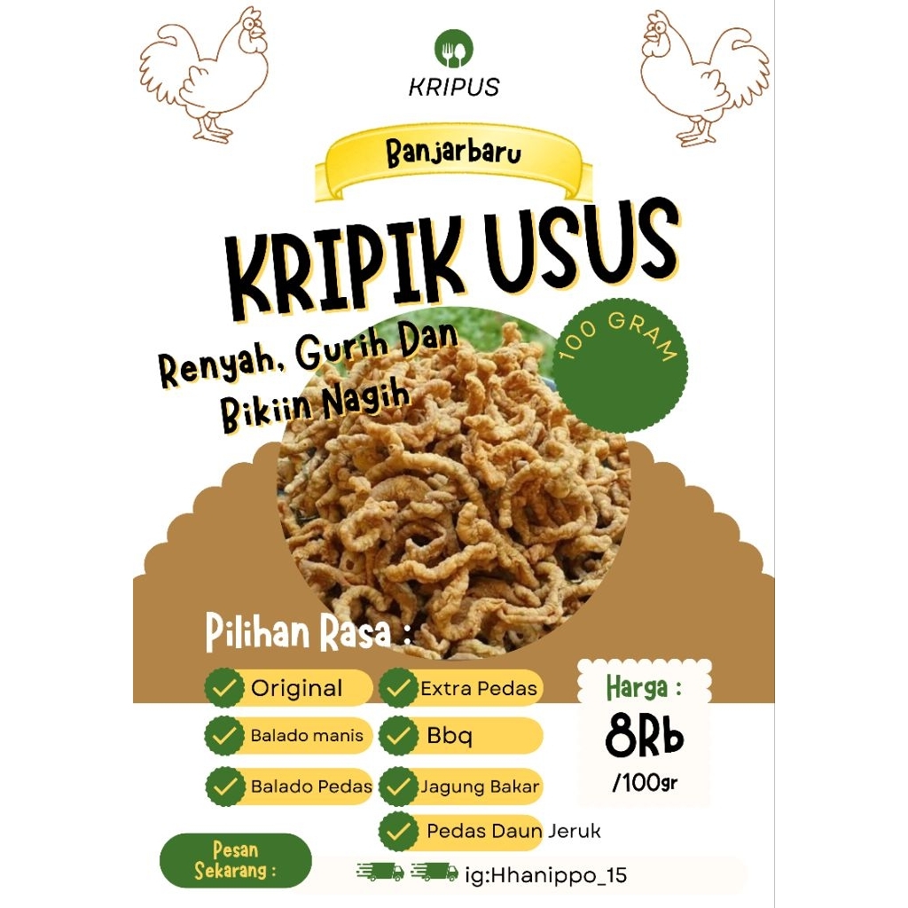 

KRIPIK USUS PEDAS DAUN JERUK BANJARBARU