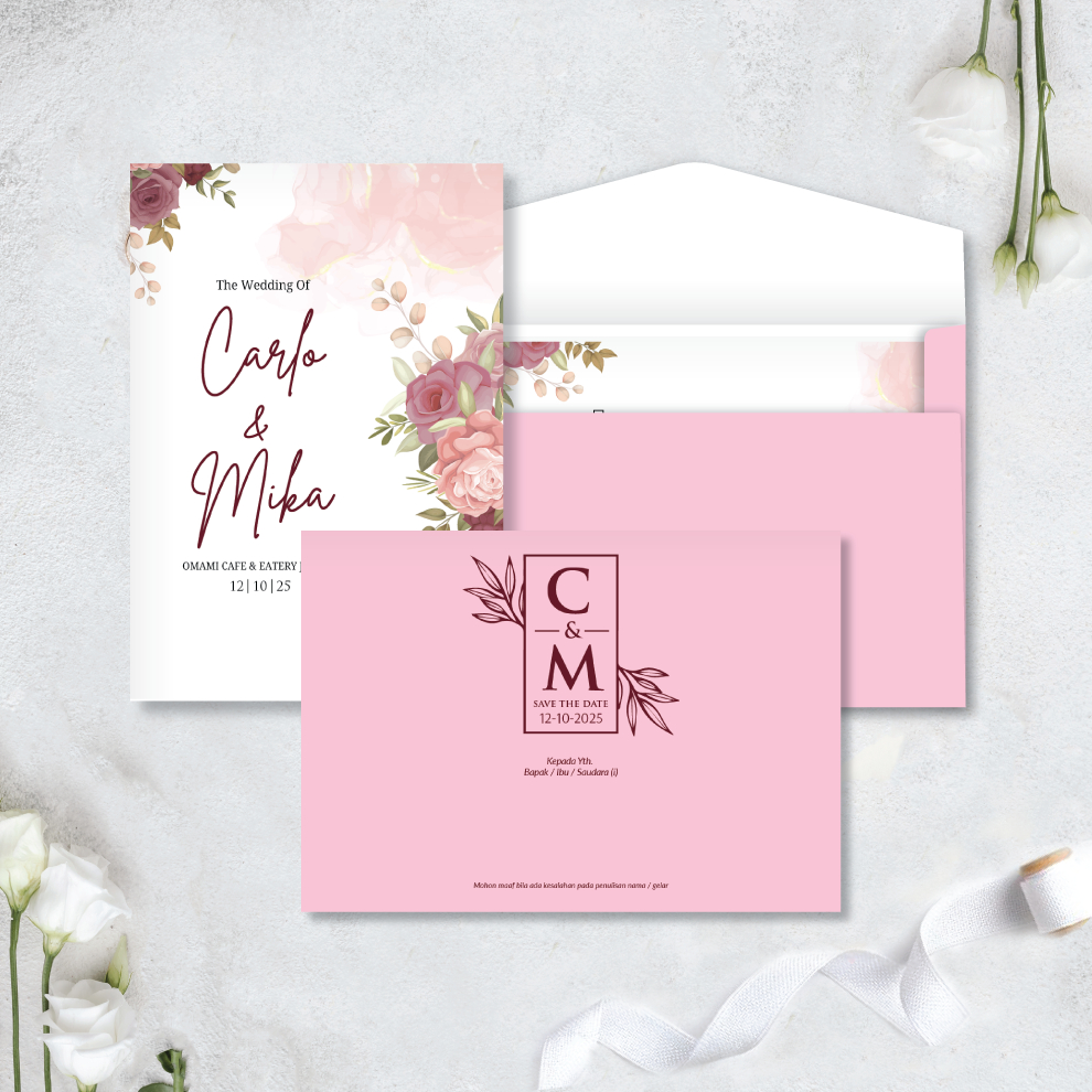 

UNDANGAN PERNIKAHAN AMPLOP AESTHETHIC - UNDANGAN NIKAH MEWAH, ELEGAN, MURAH PINK COLOR