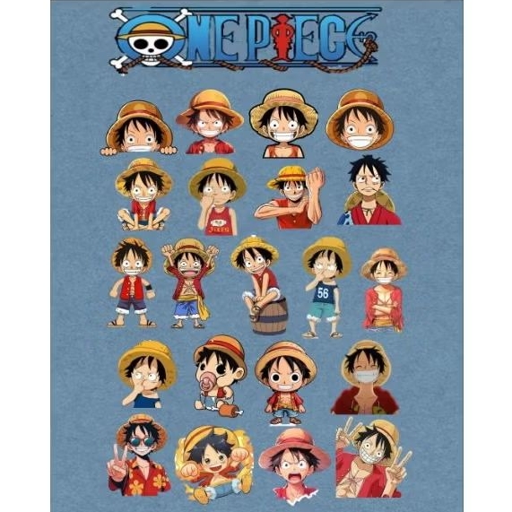 Sticker Luffy One Piece isi 20pcs| sticker motor | sticker hp | sticker laptop waterproff