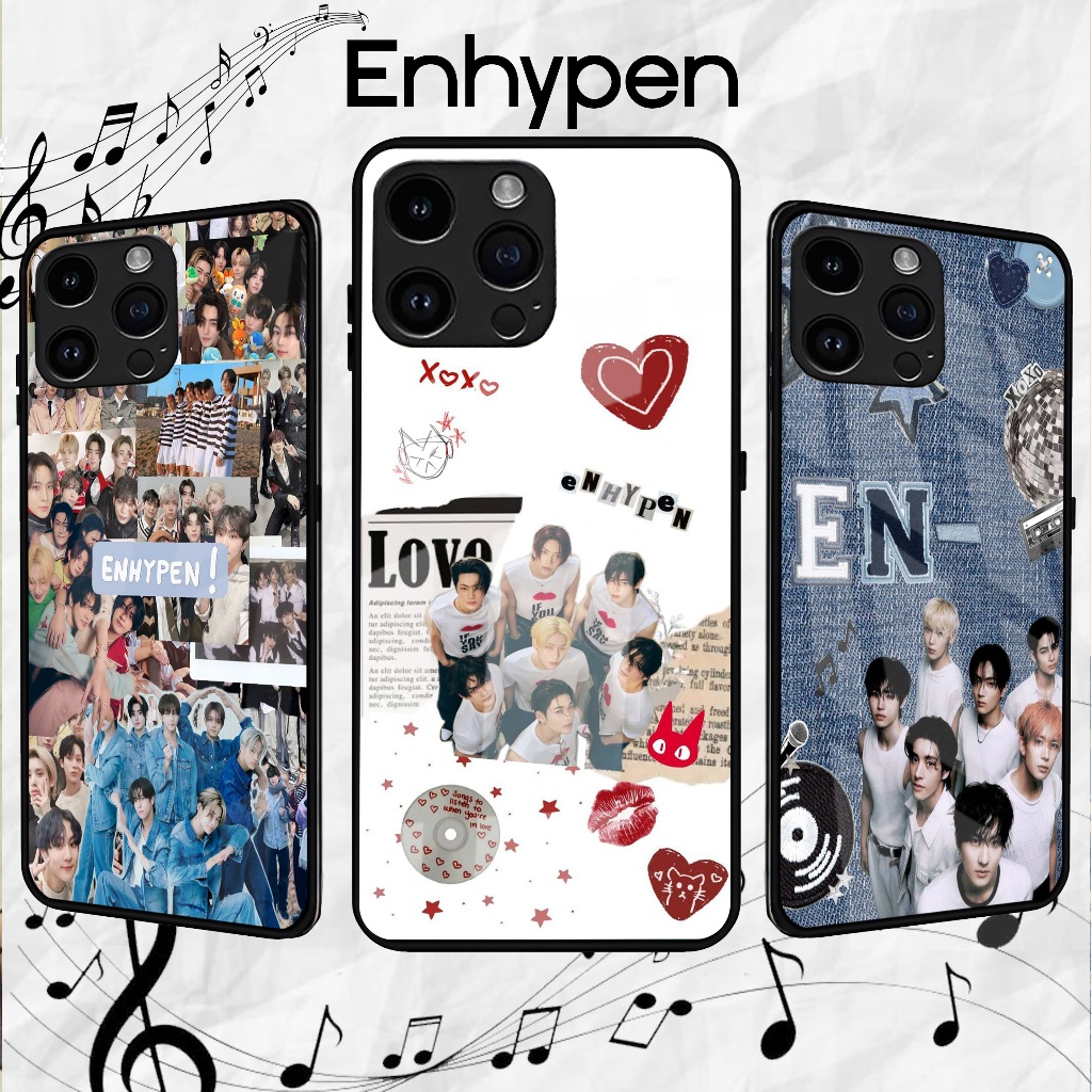 enhypen - Softcase Glass - Softcase Glossy - Softcase Kaca - Iphone samsung xiaomi redmi oppo infini