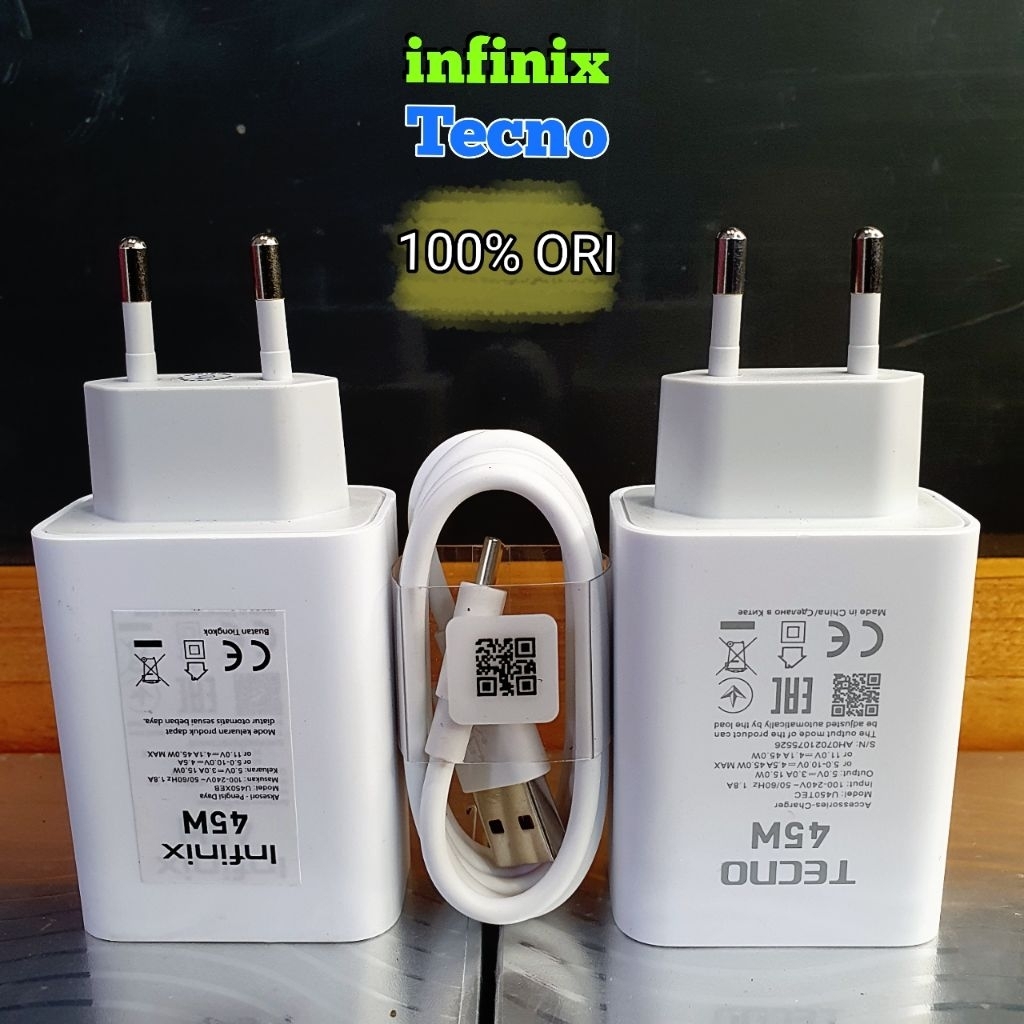 Charger Infinix dan Tecno 45 watt Original 100% || Charger infinix Note 40 ||  Charger infini GT 30 