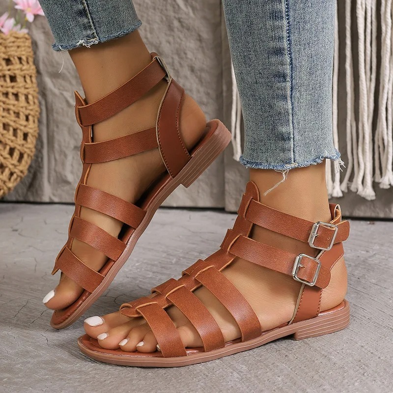 VELMORE Sandal Gladiator Wanita Kulit Berkualitas