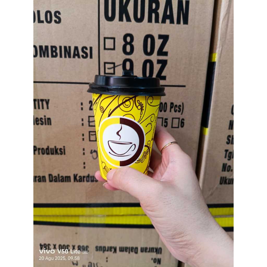 Paper Cup9oz Motif /Gelas Cup 9oz motif isi 50pcs