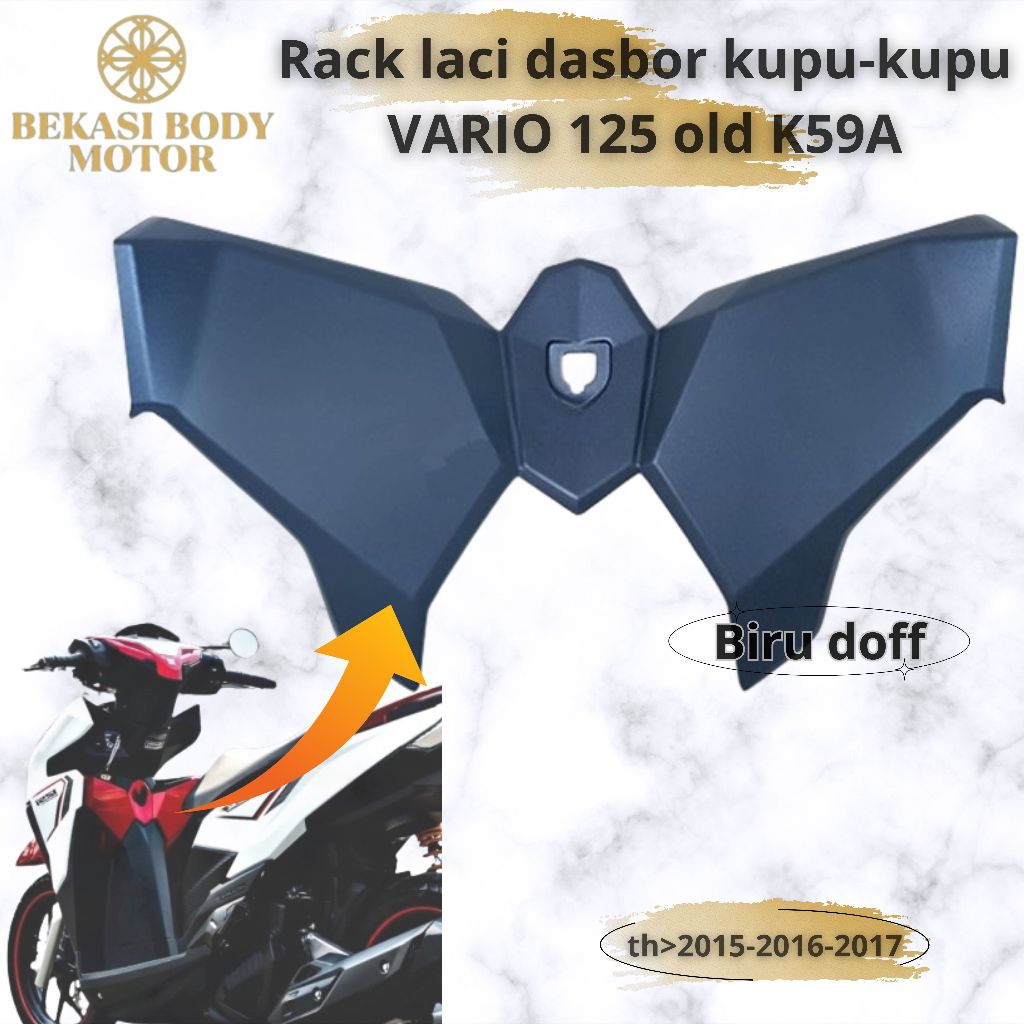 Rack Cover Rak Laci Kupu Dasbor Kantong Vario 125 150 Led Old 2015 2016 2017 BIRU DOFF non original