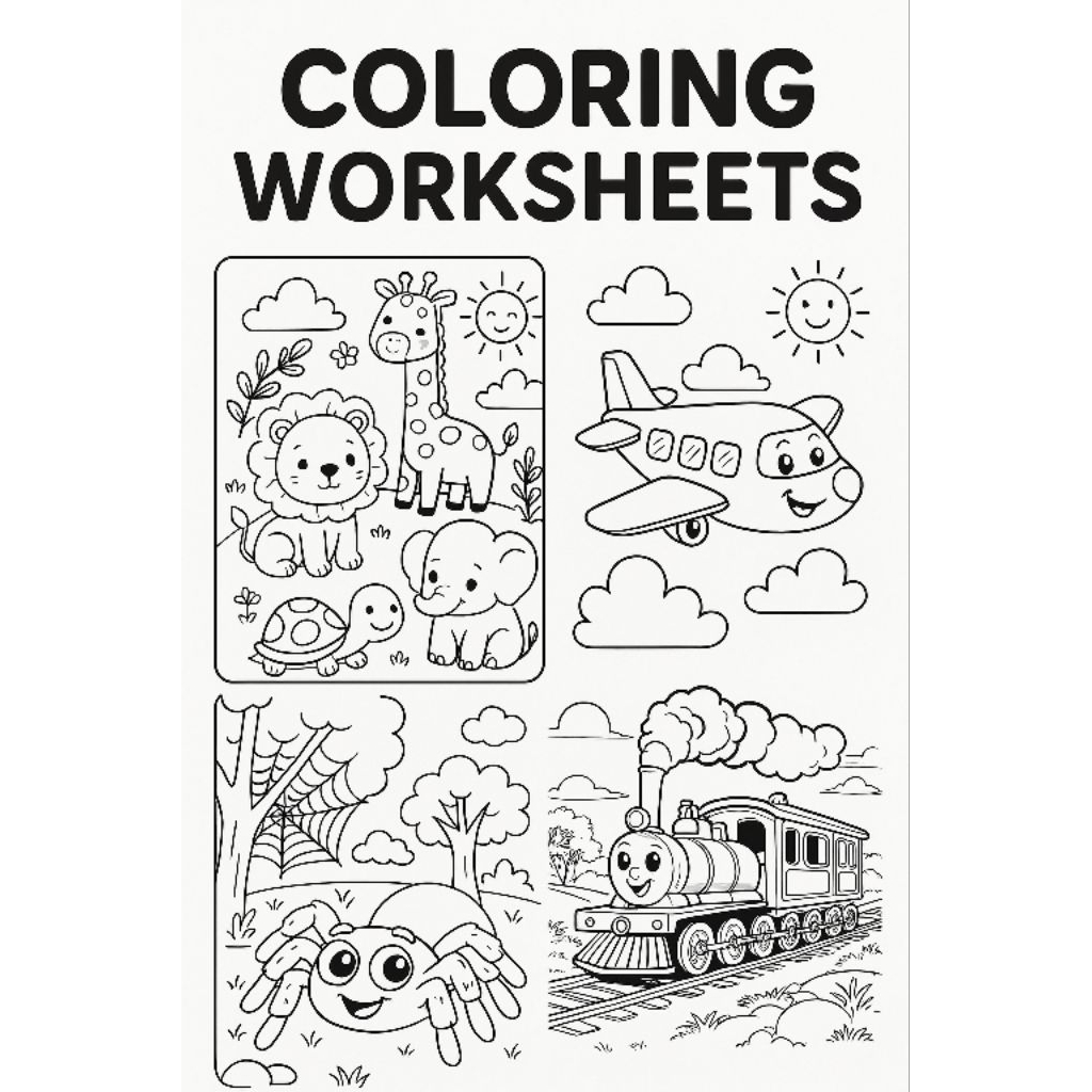 

Coloring Worksheet Anak- tema Hewan lucu ( ukuran A5)