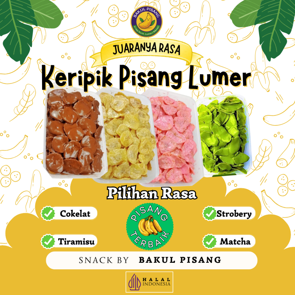 

KERIPIK PISANG COKLAT LUMER 750 ML ISI 200 GRAM BANANA CHOCO CHIPS CEMILAN VIRAL
