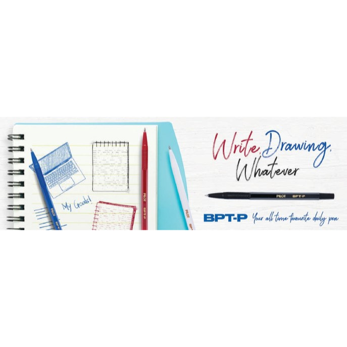 

BPT-P Ball Point Pen Stainless Tip/Warna Hitam 1 DUS (ISI 12 PCS)