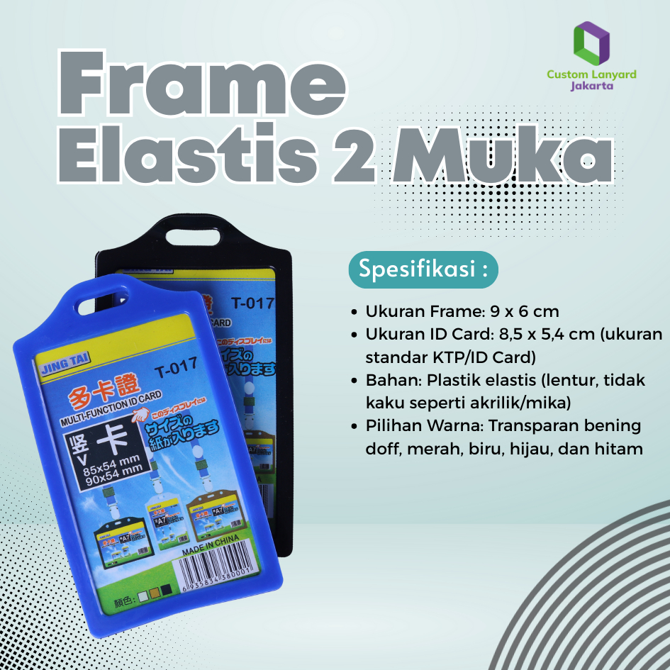 

Card Holder ELASTIS Potrait 2 SLOT Frame Card 2 side KARTU