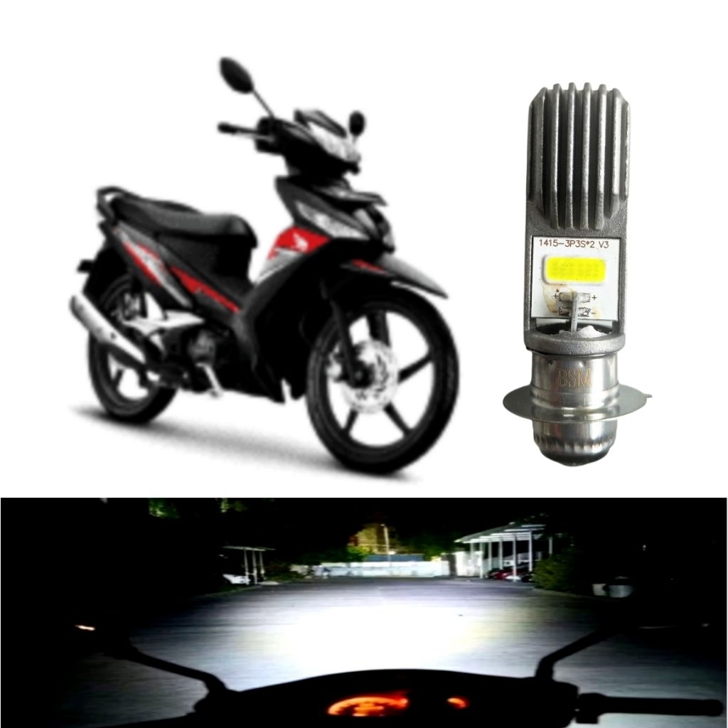 Lampu LED Motor Supra X125 FI AC DC | Cahaya Putih Terang | Model AYOTO