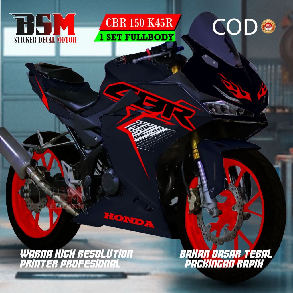 Decal Sticker Full CBR 150 K45R / Decal Custom Simpel CBR 150R