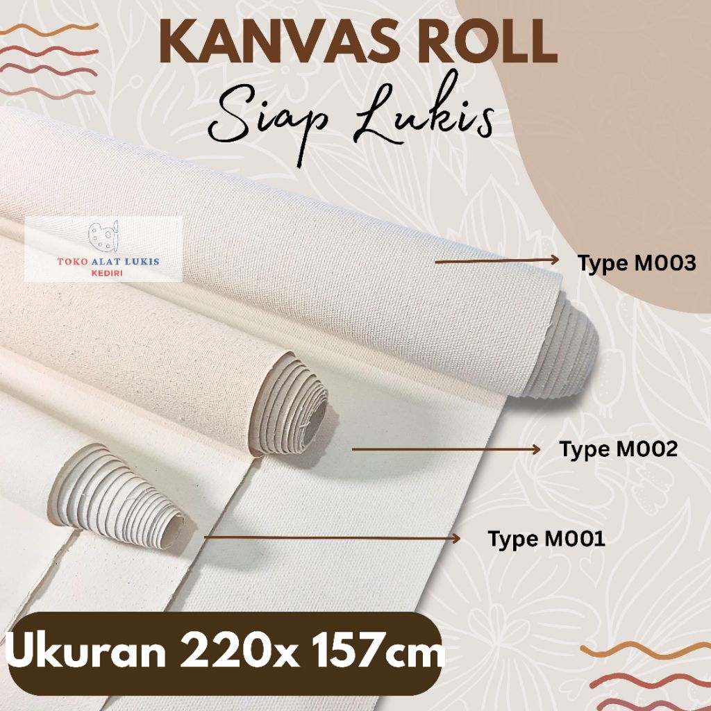 

***HARAP PILIH EKSPEDISI J&T CARGO*** Kanvas Roll 220x157cm Siap Pakai- CASART & KREATIF
